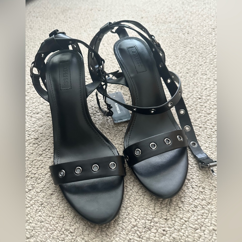 Express Black Strappy Sandals